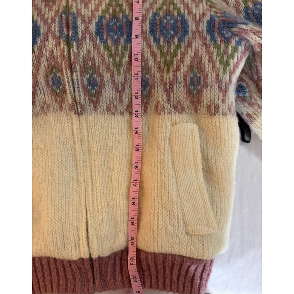 Vintage Alafoss of Iceland Nordic Women’s Zip-Up Sweater Coat Diamond Icewool - Picture 11 of 11